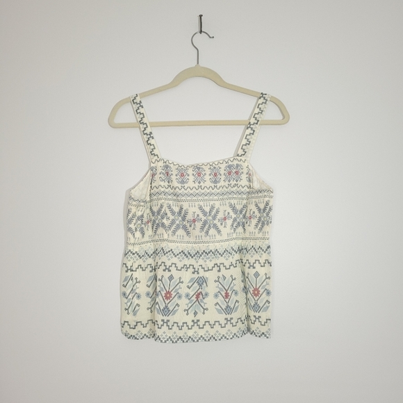 ANTHROPOLOGIE FOREVER THAT GIRL Boho Floral Lace Up Peplum Tank - Picture 6 of 14